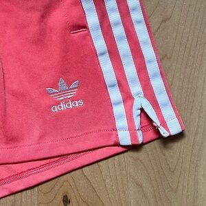 Adidas Pink Shorts with White Stripes